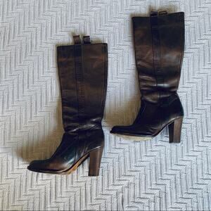 Frye brown leather villager pull on boots, size 6